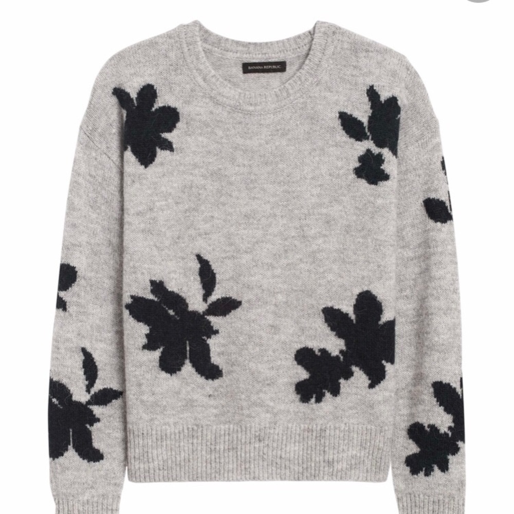 Banana Republic Floral Cropped Sweater